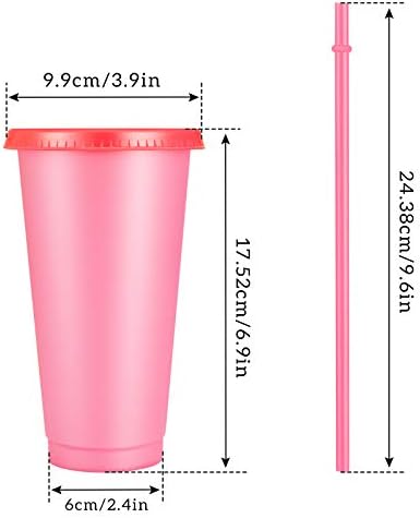 כוסות מחליפות צבע לשימוש חוזר כוסות עם מכסים וקש