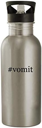 מתנות Knick Knack Vomit - 20oz hashtag נירוסטה בקבוק מים חיצוניים, כסף