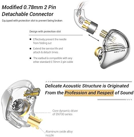 SIMGOT MT3 HI-RES באוזניות צג אוזניות עם כבל ניתוק, נהג דינמי קריסטל קול סטריאו IEM אוזניות למוזיקאים