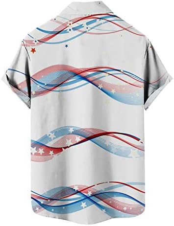 חולצות T קיץ דגל יום עצמאות דגל 3D מודפס קרדיגן חולצה שרוול קצר מזדמן