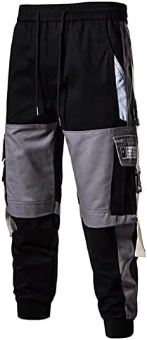 מכנסי מטען לכיס גברים מכנסיים אופנה צבע חילוף מלחמה אלסטית מכנסיים מזדמנים אימון ספורט מכנסי מכנסיים