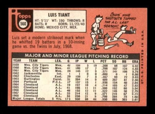 560 LUIS TIANT - 1969 כרטיסי בייסבול TOPP