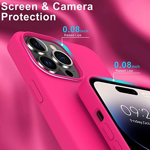Deenakin iPhone 14 Pro Max Case עם מגן מסך, כיסוי פגוש גומי סיליקון סיליקון גמיש ומשיי רך ומשי, מארז טלפון