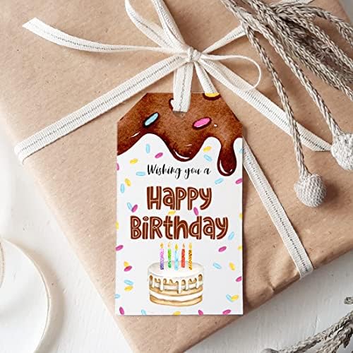 מתוק שוקולד יום הולדת מתנה תגים לילדים מציג, יום הולדת שמח מתנה תגים עם חורים עבור המפלגה לטובת שקיות,