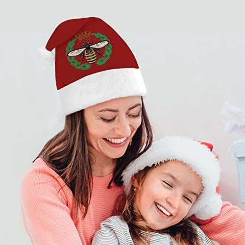 דבורת מלכת חג המולד כובע סנטה כובע עבור יוניסקס מבוגרים נוחות קלאסי חג המולד כובע עבור מסיבת חג