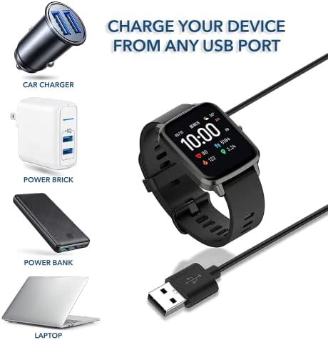 Gearplex טעינה כבל USB למכשירי Bluetooth שעון חכם שחור