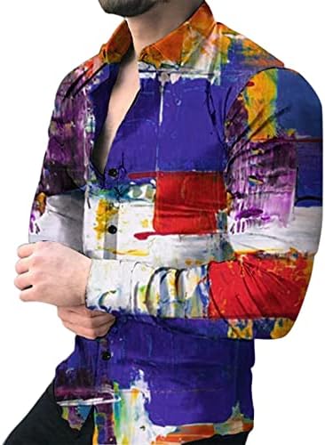 ZDFER 2022 חולצות גברים מעצב קיץ כפתור שרוול ארוך כפתור למטה חולצות עניבה מזדמנת חולצות הוואי מודפסות חולצות