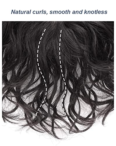 איקראב 8 קצר מתולתל שיער טבעי טופרים לנשים עם שיער דליל להוסיף שיער נפח, 3. 54 על 3.94 משי בסיס פאה קליפ