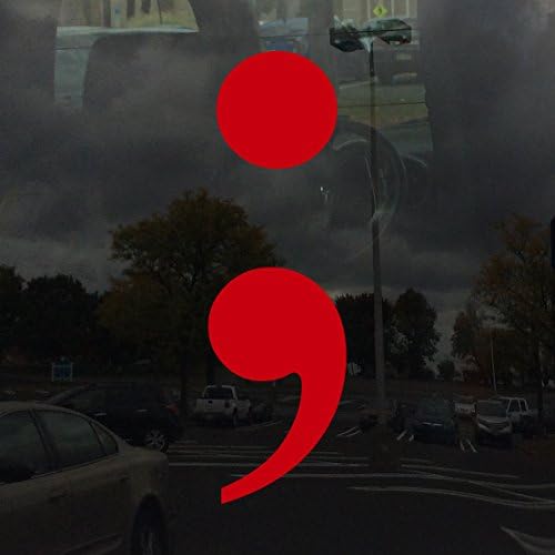 סמל Semicolon של Pun Semicolon רלוונטי - מדבקות ויניל לשימוש בחוץ על מכוניות, טרקטורונים, סירות, חלונות ועוד