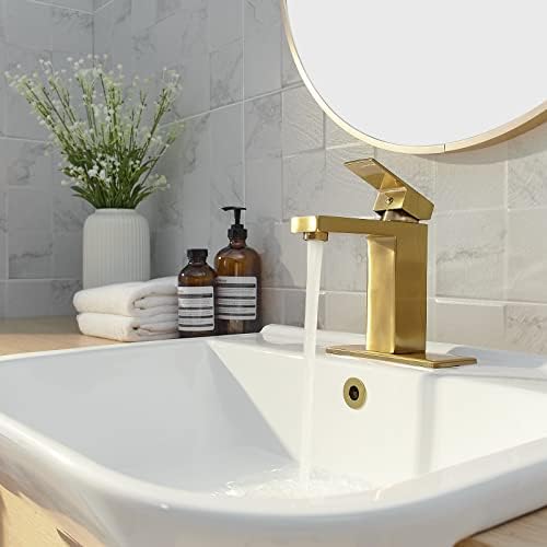 ברז כיור אמבטיה אמבטיה זהב מוברש מוברש, ברז אמבטיה חור יחיד, ברז חדר אמבטיה מודרני, ידית RV
