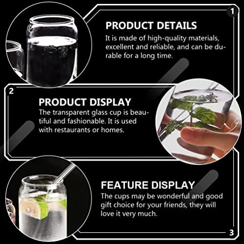 סטובוק ספלי קפה צלולים צלולים 2 יחידות יכולות לעצב כוסות זכוכית כוסות כוסות זכוכית שקופות כוסות