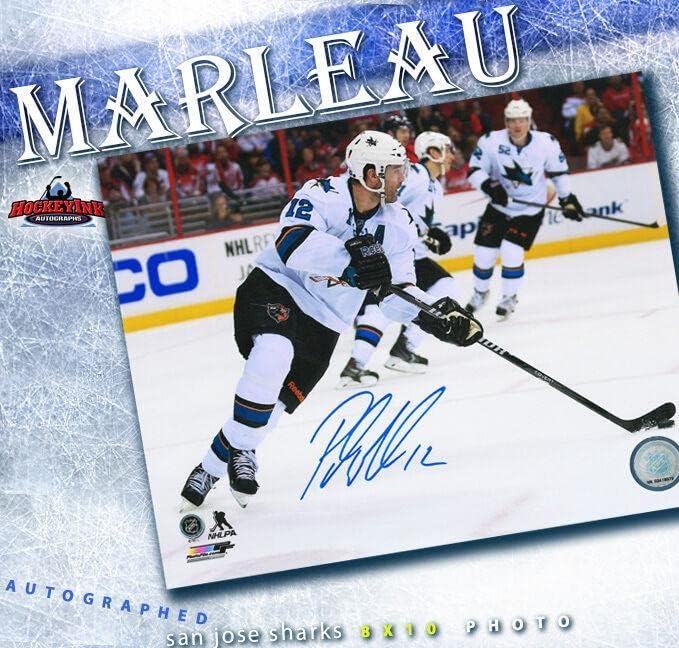 פטריק מארלו חתום על כרישי סן חוזה 8 x 10 צילום - 70083 - תמונות NHL עם חתימה