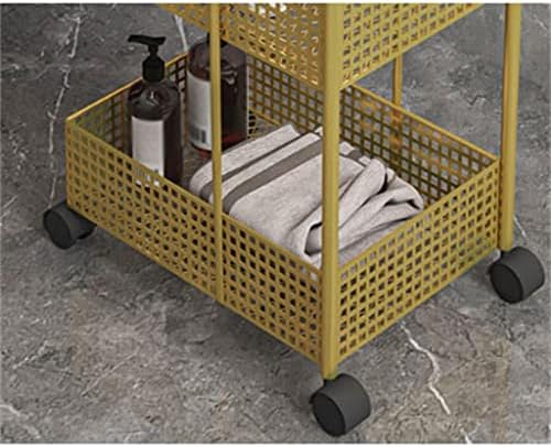 דובאו סקנדינבי ברזל מדפי שינה מטבח מתכת נשלף אמבטיה אחסון מתלה עם גלגלי עגלה