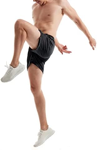 השפעה גברים של ספורט מכנסיים לנשימה שכבה כפולה בד 6 אינץ כדורסל ספורט טרקלין מכנסיים קצרים