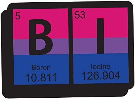 משחק מילים רלוונטי דגל גאווה דגל ביסקסואלי בורון יוד תקופתי אלמנטים - מדבקת מדבקות ויניל 4 אינץ '