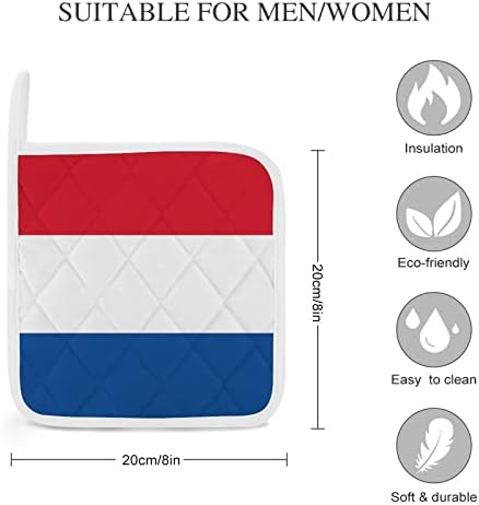 דגל מחזיקי סיר הולנד 8x8 רפידות חמות עמידות בפני חום הגנה על שולחן העבודה למטבח בישול 2 חלקים