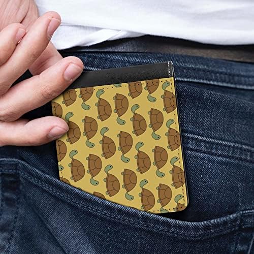 דפוס צב ארנק יוניסקס עור PU ארנק ביפולד מחזיק כרטיסי אשראי במזומן חמוד