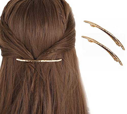 דק זהב משטח מתכת סיכות שיער קליפים צרפתית סיכות שיער סיכות שיער סלון קוקו מחזיק סיכות שיער סטיילינג