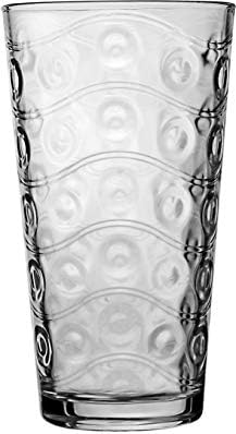 מעגל קוסמו קוסמו ענק של 16 חלקים כלי זכוכית סט של כוסות שתייה של כוס הכדורסל וכוסות ויסקי למים, בירה, מיץ, משקאות