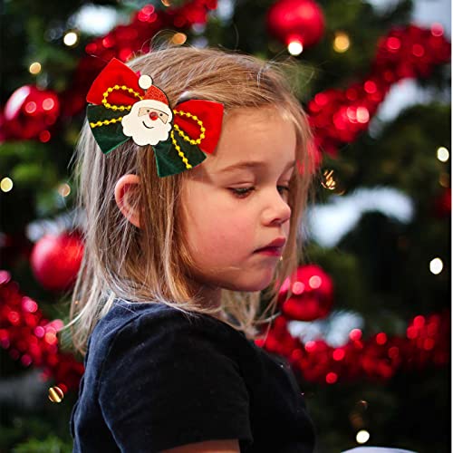 5 יחידות חג המולד קלאסי סגנון נצנץ גליטר קליפים בנות שיער קליפים קשתות סיכות אדום / לבן/שחור צבע שיער אבזרים,כולל