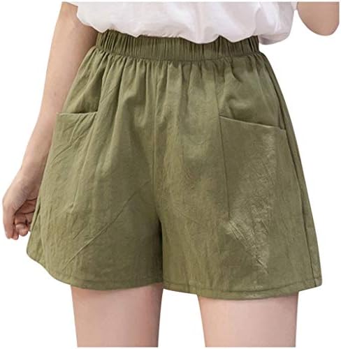 מכנסי פשתן כותנה של Zpervoba לנשים מכנסי קיץ מזדמנים עם כיסים בצבע אחיד מותניים גבוהים רגליים