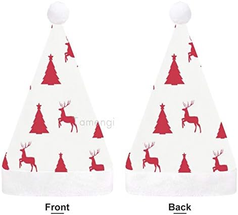 חג המולד סנטה כובע, אדום חג המולד עץ איילים חג המולד חג כובע למבוגרים, יוניסקס נוחות חג המולד כובעי לשנה