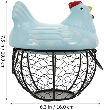 יארדווה ביצה מחזיק ברזל ביצת אחסון סל קרמיקה עוף בצורת רשת חוט ביצה מחזיק דקורטיבי תצוגה ארגונית