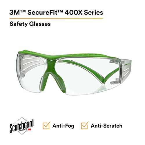 3M משקפי בטיחות, SecureFit 400X, חבילה של 20, ANSI Z87, עדשה אפור אנטי-סקרט אנטי-סקרט, מסגרת