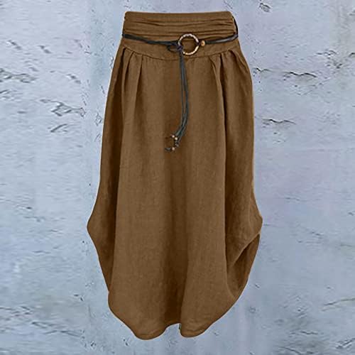 חצאיות Sercfgyuj לנשים פלוס חצאית אורך אורך אורך מזדמן בגודל אורך אורך אמצע אמצע עגל בוהמי סגנון