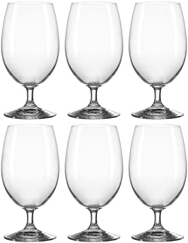 לאונרדו 063311 כוס, שקוף, גודל: קוטר 3.1 גובה 6.0 אינץ', כוס מים, 12.5 אונקיות, 6 חתיכות יומיות