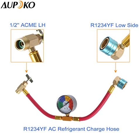 Aupoko R1234YF ערכת צינור מטען קירור, עם ברז פותח של 1/2 LH פותח