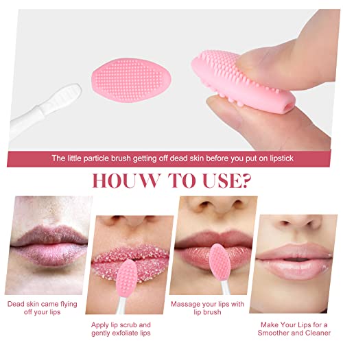 5 יחידות שפתיים מברשת כלי שפתיים לשפשף מברשת דו צדדי סיליקון פילינג שפתיים מברשת