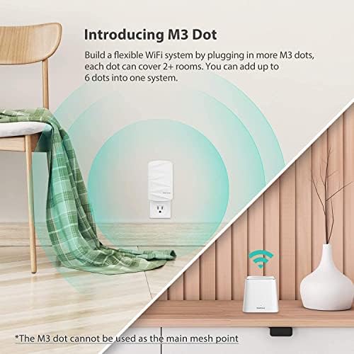 Meshforce M3 Mesh WiFi מערכת WiFi, עד 6000 מר （8+ חדרים） כיסוי ביתי שלם, החלפת נתב WiFi, בקרת הורים, עיצוב פלאגין