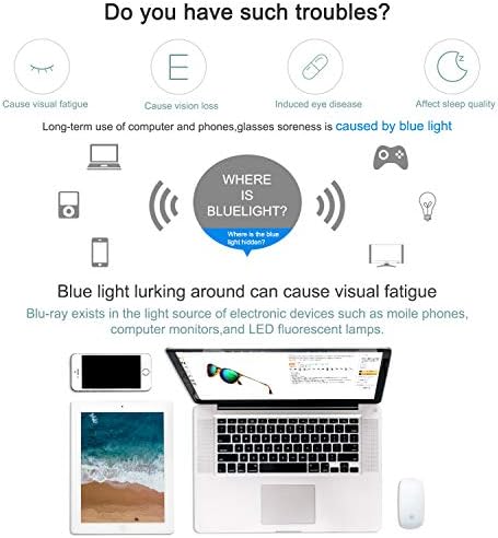כחול אור חסימת משקפיים 2 חבילה כיכר מחשב משקפיים נשים / גברים, חנון קריאת משחקי משקפיים ללא מרשם