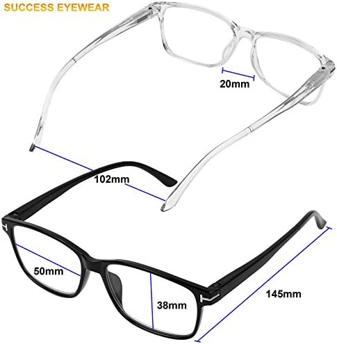 משקפי מחשב משקפי משקפיים 2 זוגות אנטי סנוור משקפי קריאה קלאסיים משקפי נוחות איכותיים לגברים ונשים +3.5