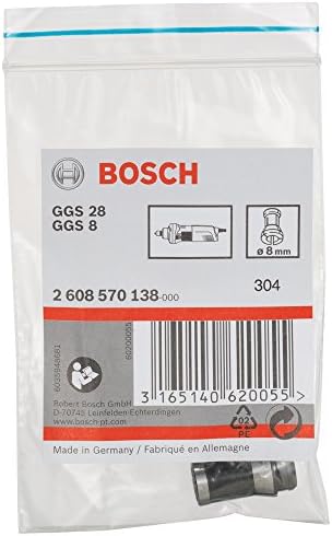 Bosch 2608570138 קולט ללא נעילה אגוז למטחנת GGS, 8 ממ, שחור/כסף