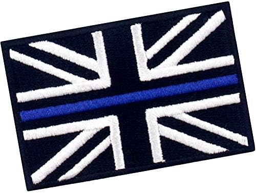 Embtao טקטי דק כחול דגל בריטניה דגל בריטניה איחוד ג'ק טלאי רקום מורל רקום ברזל על תפירה על סמל