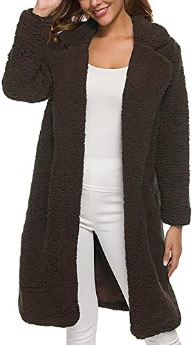 עבודת אופנה טוניקה חורפית מעילי שרוול ארוך מעילי עם כיסים מתאימים לצבע אחיד קרדיגן נגד צוואר