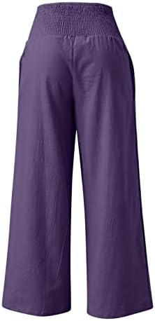 מכנסי רגל רחבים של Xiloccer מכנסיים מכנסיים מוצקים צבע סקסי מכנסיים רחבים