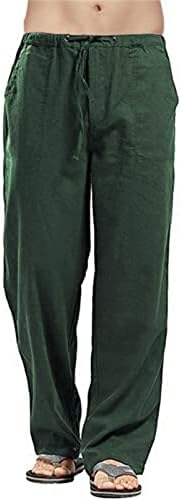 ג'שיפנג'יוסו מכנסי פשתן של גברים מכנסיים קיץ מזדמנים מכנסיים רופפים מכנסיים קלים מותניים אלסטיים מכנסי