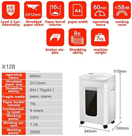 מגרסה גרגירית מגרסה משרדית חשמלית 16 ליטר מסחרי א4 מגרסה מכונת נייר פסולת
