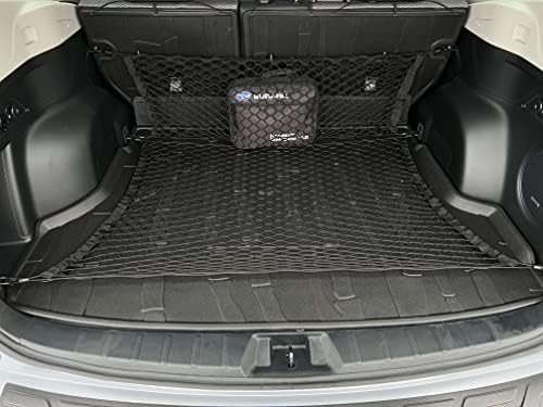 מעטפה אחורית + סגנון רצפה רכב אלסטי מטען מטען רשת למטען עבור סובארו פורסטר 2019-2023 - מארגן תא המטען הפרימיום