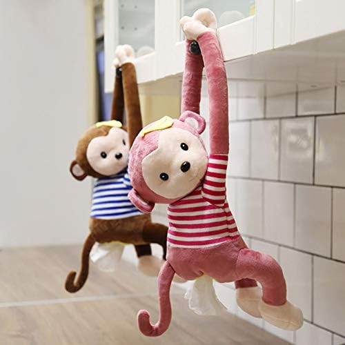 קוף תיבת רקמות כיסוי קריקטורה יצירתי קוף תיבת רקמות מחזיק מקרה דקורטיבי מחזיק / ארגונית עבור יהירות אמבטיה