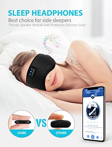Topoint Bluetooth Mask Mask Eye Mask Hearphones Wireless, כיסוי עין שינה אוזניות מוזיקת ​​מוסיקה עם מיקרופון
