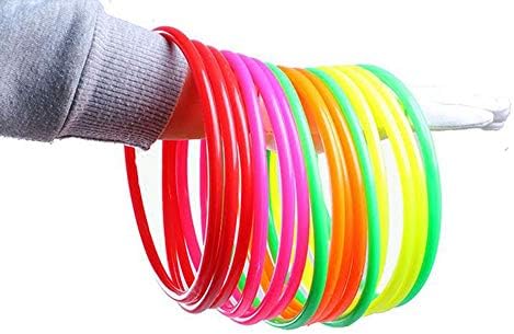 Obstanim 24 PCS טבעת טבעת טבעת משחק לילדים וטבעות זריקה בחוץ למשחקי תרגול מהירות וזריזות, צבעים אקראיים