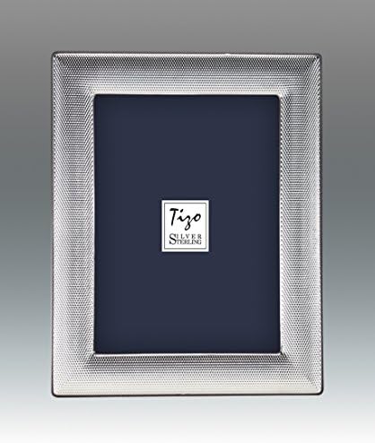 Tizo 4 x 6 .925 מרקם מנוקד מכסף סטרלינג ומסגרת פינות עגולה