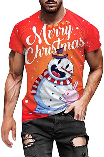 חולצות טריקו לגברים של ווקאצ'י חג המולד סנטה קלאוס חייל שרוול קצר צמרות חג המולד מצחיק מסיבה גרפית דקה