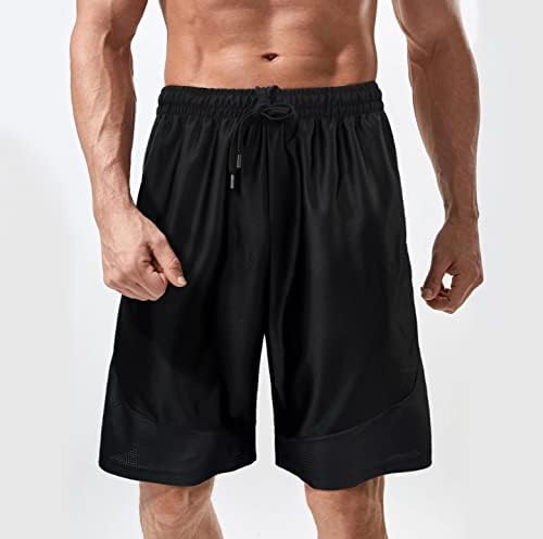 מכנסי כדורסל לגברים של EuroNXU מכנסיים קצרים של מכנסי כושר רטרו עם כיסים