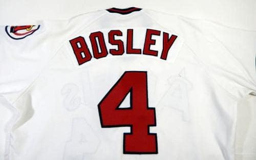1988 מלאכי קליפורניה Thad Bosley 4 משחק השתמשו בג'רזי לבן 92 - משחק משומש גופיות MLB