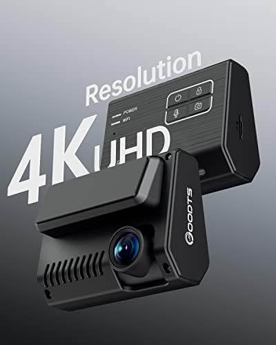 Front Cam Fam Front, מצלמת רכב Goodts 2160p עם WiFi, מצלמת מקף למכוניות עם מטען מכוניות ייעודי, DashCam